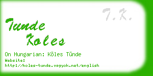tunde koles business card