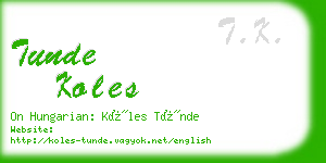 tunde koles business card